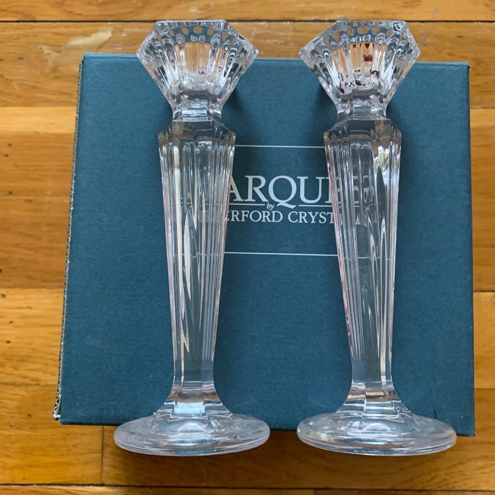 Marquis by Waterford Pair of Crystal Candlestikcs